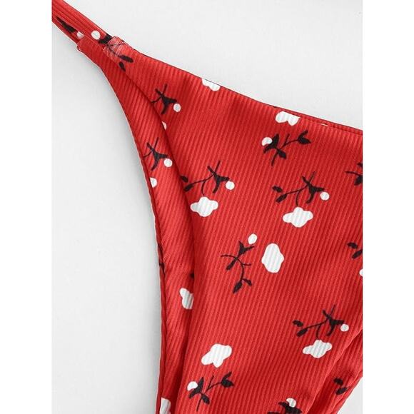 ZAFUL Bikini Sz 4 Womens Ditsy Floral Cheeky Brazilian 2 Pc Swim Bathing Suit - Picture 8 of 13